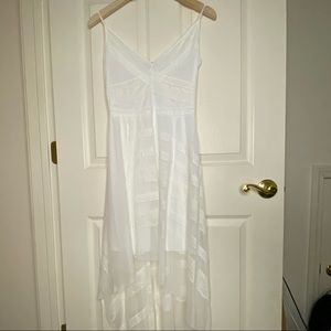BCBG white Lace High Low Dress Size S